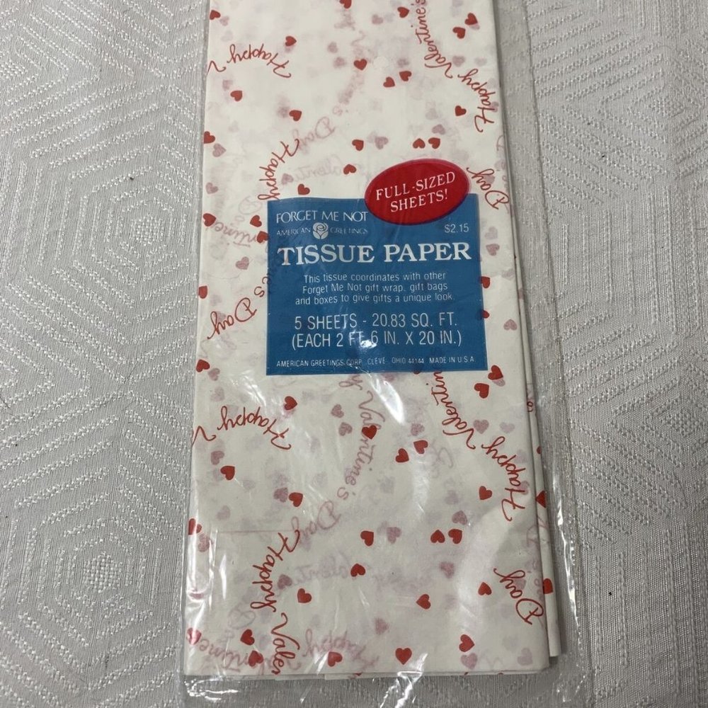 Valentines Day Red/White Hearts Gift Tissue Paper/